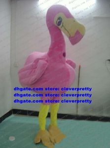 Pink Bird Red-crowned Crane Ostrich Mascot Costume Flamingo Turkey Tallstrider Adult Cartoon Character Outfit Suit Temple Fair Family Gifts No.626
