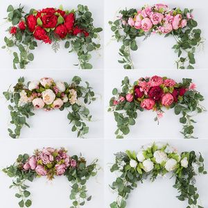 Dekorativa blommor Rose Peony Artificial Flower Ball Arch Hanging Corner Floral Party Scene Senning Layout Wall Props Fake Wreath