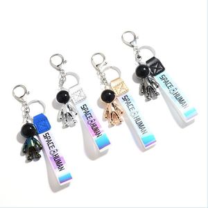 Keychains Lanyards Fashion Astronaut Space Robot Spaceman Keychain Keyring Pendant Metal Key Chain Holder Men Women Gift Accessori Dhc01