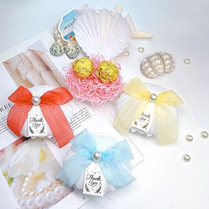Gift Wrap 10/20pcs Plastic White Shell Candy Box Packaging Wedding Gifts For Guests Items Baby Shower Birthday