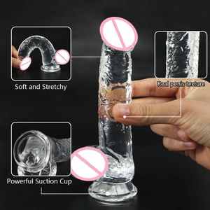 Zabawki z zabawkami seksu Masager Dildoes Crystal Jelly Realistic S dla kobiet masturbacja małe dildo ssanie dildo cipka wtyczka analna lesbijka 0swa