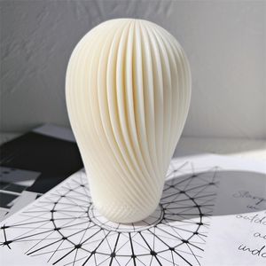 Ljus Spiral Ballong Design Silikonform Rund Twirl Sojavaxformar Geometrisk Swirl Ball Vågform 221025
