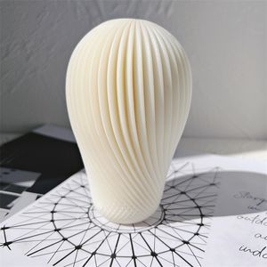 Velas Espiral Balão Design Molde De Silicone Redondo Giratório Moldes De Cera De Soja Espiral Geométrico Bola Molde Ondulado 221025