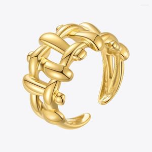 Cluster-Ringe ENFASHION Knoten für Frauen Gold Farbe Metall Weben Ring Edelstahl 2022 Modeschmuck Halloween Anel Masculino R214110