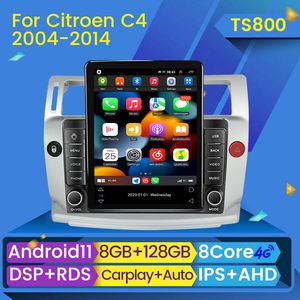 Car dvd Radio Multimedia Player for Citroen C4 C-Triomphe Quatre 2004-2014 Carplay 2Din DVD Head Unit Stereo Speaker Audio Android 11