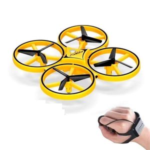 Electric RC Aircraft Gesture Flying Mini Drone Watch dron Interactive induction quadcopter intelligent watch remote control LED light Toy 221025