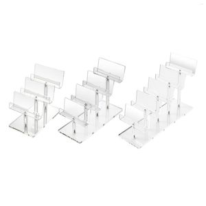 Jewelry Pouches Acrylic Riser Display Shelf Holder Clear For Mobile Phone Business Cards Greeting