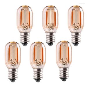 1watts mini edison led luz e12 e14 filamento bulbo 110v 220v âmbar vidro quente 2200k 6 pacote para teto