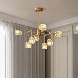 Ljuskronor Square Crystal Chandelier Material Artistic Branches Luxury Gold Light Fixtures For Living Room Kitchen Lighting