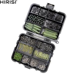 Fishing Accessories 420x Carp Tackle Kit in Box Swivels Snaps Rubber Anti Tangle Sleeves Hook Stop Beads XP-800 221025