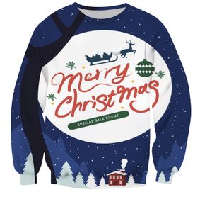 Толстовки с толкованием горячих мужчин осень/зима Новая 3D -печатная рождественская толстовка европейская и американская пуловерная свитер 006