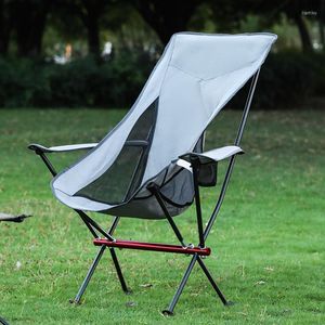 Camp Furniture Outdoor Foldable Fishing Chair Portable Oxford Cloth Backrest Seat Aluminum Camping Picnic Chairs Ultralight BBQ Beach