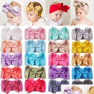 Headbands 5 Inch Soft Elastic Nylon Headbands Hair Bows Hairbands For Baby Girl Toddlers Infants Newborns Drop Delivery 2022 Jewelry Dhvj6