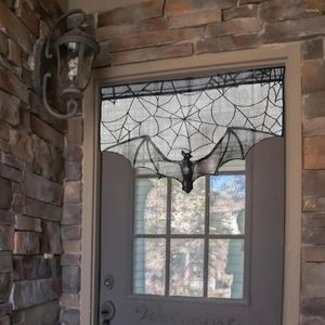 Kurtyna trwała przydatna wzór sieci Window Drape Draper Decor Salom Odporny na łzę dekoracyjne horrory domowe