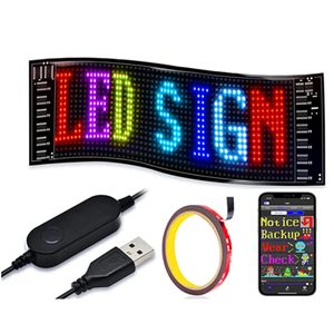 LED Display Matrix Screen Sign Bluetooth Scrolling Message Board App Control Soft Flexible Led Panel Car for Store Advertising