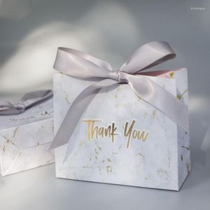 Confezione regalo 100PCS Scatola per imballaggio di caramelle di nozze con motivo in marmo grigio di alta qualità Borsa di cioccolato creativa Regalo per feste per bambini