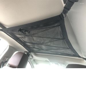 Organizzatore per auto Borsa per rete portaoggetti per tetto Accessori per soffitto Campeggio Cerniera interna a doppio strato Cargo Auto Mesh SUV Van Stivaggio ordinato