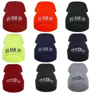 Beanie/Skull Caps Beanies Women Winter Hat Unisex Knit Hats Autumn Hip Hop Sticked Bonnet broderi Bad Hair Day Beanies For Men Adult Cap T221020