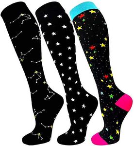 Sports Socks 48 Stijn Compression Halloween Animal Cat Dog Star Pattern Unisex Outdoor Running Cycling Long Pressure Stockings High L221026