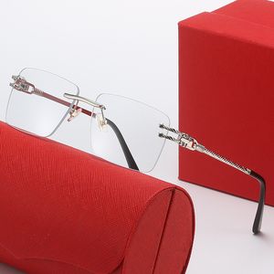 Óculos de sol de designer de prata para mulher homem homem quadrado sem seda metal moldura preta carrinho de óculos de luxo da marca de luxo feminino gafas para el sol de mujer