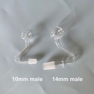 10mm mm Male Joint Glass Smoking Pipe Oil Burner For Ash Catcher Water Bong Hookah Rig