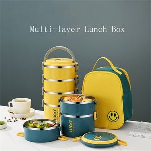 Bento Boxes Multi-Layer Lunch Box Stainless Steel Isolated Food Container Lagring Portable Outdoor Picnic Leak-Proof School Table Seary 221025