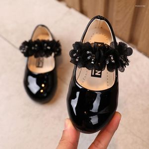 Flache Schuhe Mädchen Prinzessin Leder Mode Blumen Niedliche Kinder Weiche Unterseite Leistung Strass Spitze Baby G558