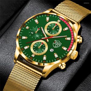 Wristwatches Fashion Mens Sports Watches Men Business Stainless Steel Mesh Belt Quartz Wrist Watch Luminous Clock Relogio Masculino