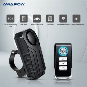 Sistemi di allarme Awapow Anti Theft Bicycle 113dB Vibration Remote Control Impermeabile con sistema di sicurezza per bici da moto a clip fissa 221025