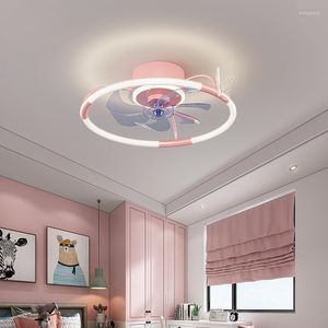 シャンデリアのノルディックリードベッドルームスタディチルドレンズルーム天井ファンライトリモコン付きの装飾ランプ