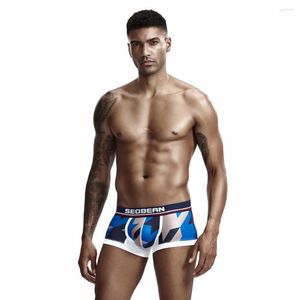 Underpants 2022 Sexy Men Underwear Comfortable Printed Ice Silk Briefs Panties Calzoncillos Hombre Slip Gay