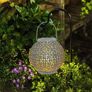 Creative Hollow Ball Solar LED Lantern Light Classic Texture Delicate Design Practical Garden Yard Pathway Lighting Lamp