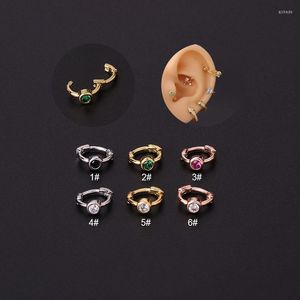 Hoop Earrings 1Piece Korean Fashion Mini Colorful Zircon Ear Buckle For Women Jewelry 2022 Trend Piercing Teens