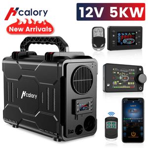 Home Heaters 2022 Newest Hcalory All in One Unit 5KW 12V Car Heating Tool Diesel Air Heater LCD Monitor Parking Warmer for RV Camping W221025