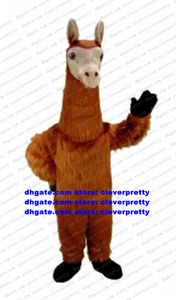 Brown Alpaca Llama Mascot Costume Yamma Lamini Lama Vuxen Cartoon Character Outfit Suit Minipink Top Seller Grand Opening No.7494