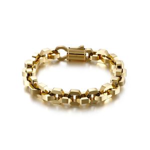 Męski łańcuch vintage Bransoletka mężczyźni Hip Hop Złoty stal nierdzewna Męskie Bracelety Bracelety Link Friends Jewellery Akcesoria 2867