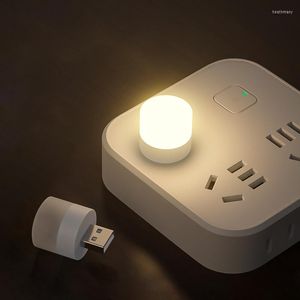 Nattlampor USB Plug Lamp Pocket Mini LED Light Portable Mobile Power Bank Laddning 5V liten rund läsning Ögonskydd