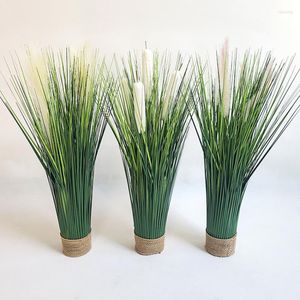 Decorative Flowers 50cm 1PC Fake Grass Large Artificial Plant Green Potted Dandelion Flower Reed Garden And Outdoor Aesthetics Room Home