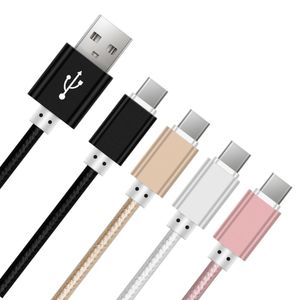 Mikro USB Şarj Kabloları Naylon Tip C Kablo Senkronizasyon Veri Şarj Cordu 1m 2m 3m Android Cep Telefonu İçin 1.5m 25cm