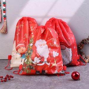 Geschenkpapier, Weihnachtsmann, Kordelzugbeutel, Kindergeschenke, Vliesstoff, Rucksack, Geburtstagsveranstaltung, Partyzubehör, Reiseaufbewahrungspaket