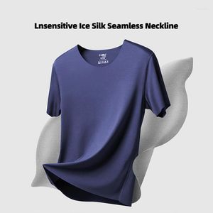Men's T Shirts Vintage Advanced Seamless Man Shirt Over Size Short Sleeve T-shirt Men's Ice Silk Quick Dry Clothes Men