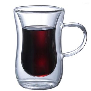 Wine Glasses 80ml Glass Cup Transparent Double Wall Heat Insulated Resistant Beer Espresso Coffee Tea Milk Container Drinkware Mug