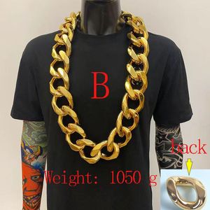 Correntes Hip Hop acrílico grosso colar de ouro de 18k Chain Fashion Halloween Todos os acessórios de jóias de carnaval Plástico Li grande li