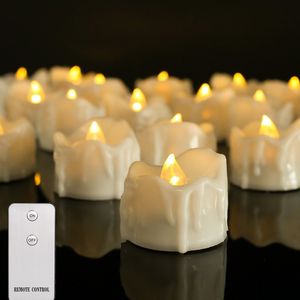 Bougies créatifs sans flammes LED électrique Bougies Batterie à thé à la télécommande de télécommande
