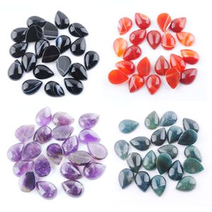 Wojiaer Delilen Delik Yok 13x18x6mm Doğal Ametists Taş Su Damlası Kabin Cabochon Boncukları DIY Mücevher Aksesuarları Bu810