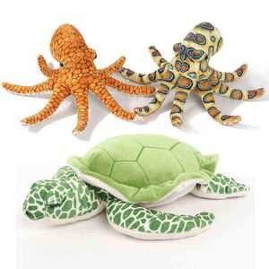 Pc Cm Simulation Octopus Sea Turtle Cuddles Stuffed Soft Animal Marine Life Dolls Creative Xmas Gift For Kids J220704