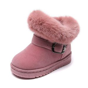 Boots Fashion Snow Boots Kids Girl Warm Winter Walking Shoes Children Outdoor Non Slip Soft Snow Boot Toddler Cute Solid Cotton Shoes L221011