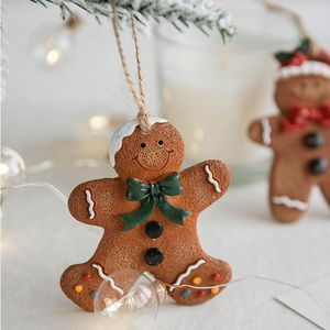 Juldekorationer Navidad 2022 Gingerbread Man Tree Ornaments Soft Harts Living Room Decoration Tools Holiday Home