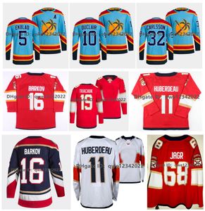 2022 retrò retrò Matthew Tkachuk Panthers Maglie Aleksander Barkov Jaromir Jagraaron Ekblad Sergei Bobrovsky Spencer Knight Maxim Mamin Ryan Lomberg Bowlby