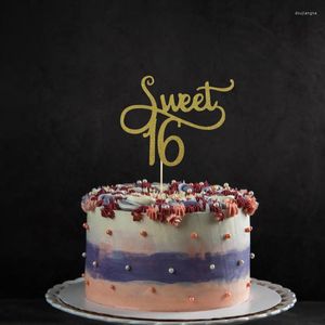 Świąteczne zapasy JQSYRISE 1PCS Gold Sweet 16 Cake Topper 16. Dekoracja przyjęcia urodzin Mężczyźni Kobiety 16 lat rocznica akcesoriów